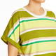 Beige Stripe Jersey T-Shirt Lime and Khaki