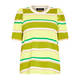 Beige Stretch Jersey Striped T-Shirt Lime