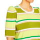 Beige Stretch Jersey Striped T-Shirt Lime