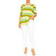 Beige Stretch Jersey Striped T-Shirt Lime
