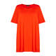 Beige Long A-Line Jersey T-Shirt Tomato