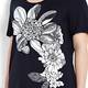 BEIGE label navy embellished flower print  T-SHIRT