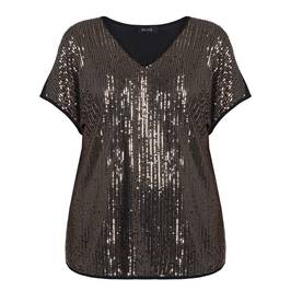 BEIGE SEQUIN TOP BRONZE - Plus Size Collection