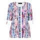 BEIGE PRINT TOP SHOULDER RUCHE TIE