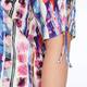 BEIGE PRINT TOP SHOULDER RUCHE TIE