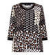 BEIGE LABEL LEOPARD AND ABSTRACT PATCHWORK TOP