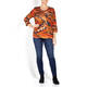 BEIGE LABEL JERSEY TOP PAINTERLY PRINT PUMPKIN
