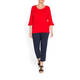 BEIGE TRUMPET CUFF TOP RED