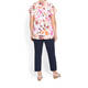 BEIGE ORANGE FLORAL SCOOP NECK TOP