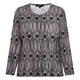 Beige Round Neck Jersey Top Print Black 