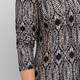 Beige Round Neck Jersey Top Print Black 
