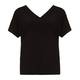 Beige v-neck black t-shirt top