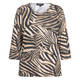 BEIGE STRETCH JERSEY TOP ZEBRA CAMEL