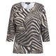 BEIGE STRETCH JERSEY TOP ZEBRA OLIVE