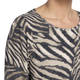 BEIGE STRETCH JERSEY TOP ZEBRA OLIVE