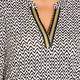 BEIGE JERSEY PRINT TOP V-NECK