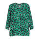 Beige Jersey Abstract Print Top Green