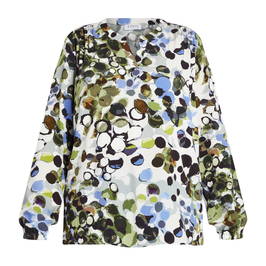 Beige Tunic Spot Print Blue and Green - Plus Size Collection