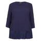 BEIGE LABEL NAVY CRYSTAL PLEATED SATIN HEM JERSEY TOP 