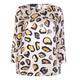 BEIGE LABEL ANIMAL PRINT TOP WITH TRUMPET SLEEVES