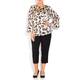 BEIGE LABEL ANIMAL PRINT TOP WITH TRUMPET SLEEVES