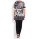 BEIGE LABEL ABSTRACT PRINT TOP