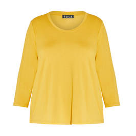 BEIGE STRETCH JERSEY TOP YELLOW - Plus Size Collection