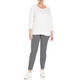 BEIGE STRETCH JERSEY LONG SLEEVE TOP OFF-WHITE