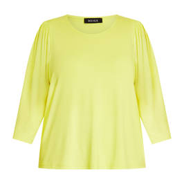 Beige Round Neck Top Lime - Plus Size Collection