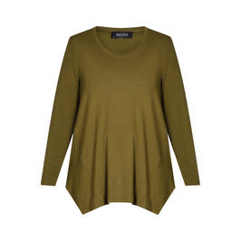 BEIGE JERSEY TOP OLIVE - Plus Size Collection