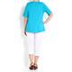 BEIGE jersey TOP in turquoise