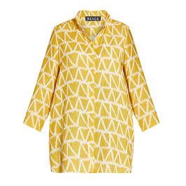 BEIGE PRINTED SHIRT YELLOW - Plus Size Collection
