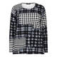 BEIGE LABEL HOUNDSTOOTH AND CHECK PRINT TOP