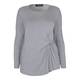 BEIGE TOP with side ruching in grey marl