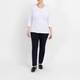 Beige Pull On Trousers Navy
