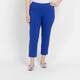 Beige Pull On Cropped Trousers Cobalt