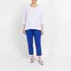 Beige Pull On Cropped Trousers Cobalt