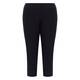 Beige Pull On Cropped Trousers Black