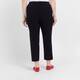 Beige Pull On Cropped Trousers Black