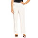 Beige Pull-On Trouser White