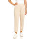Beige Pull on Cotton Blend Cropped Trouser Sand