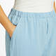 Beige Linen Pull On Trousers Sky Blue