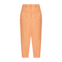 Beige Flax Linen High-waisted Trouser Terracotta - Plus Size Collection
