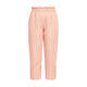 Beige Candy Stripe Cropped Linen Blend Trousers Pink 