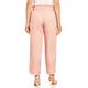 Beige Candy Stripe Cropped Linen Blend Trousers Pink 