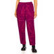 Beige Abstract Print Trousers Fuchsia 
