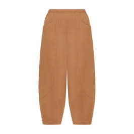 Beige Jersey Harem Pants Camel  - Plus Size Collection