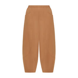 Beige Jersey Harem Pants Camel  - Plus Size Collection