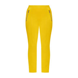 Beige Pull-on Trousers Yellow - Plus Size Collection
