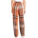 Beige Madras Check Pull-on Trousers Orange